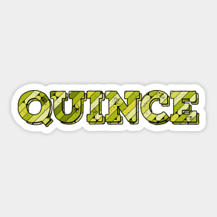 Quince Fruit Name Sticker